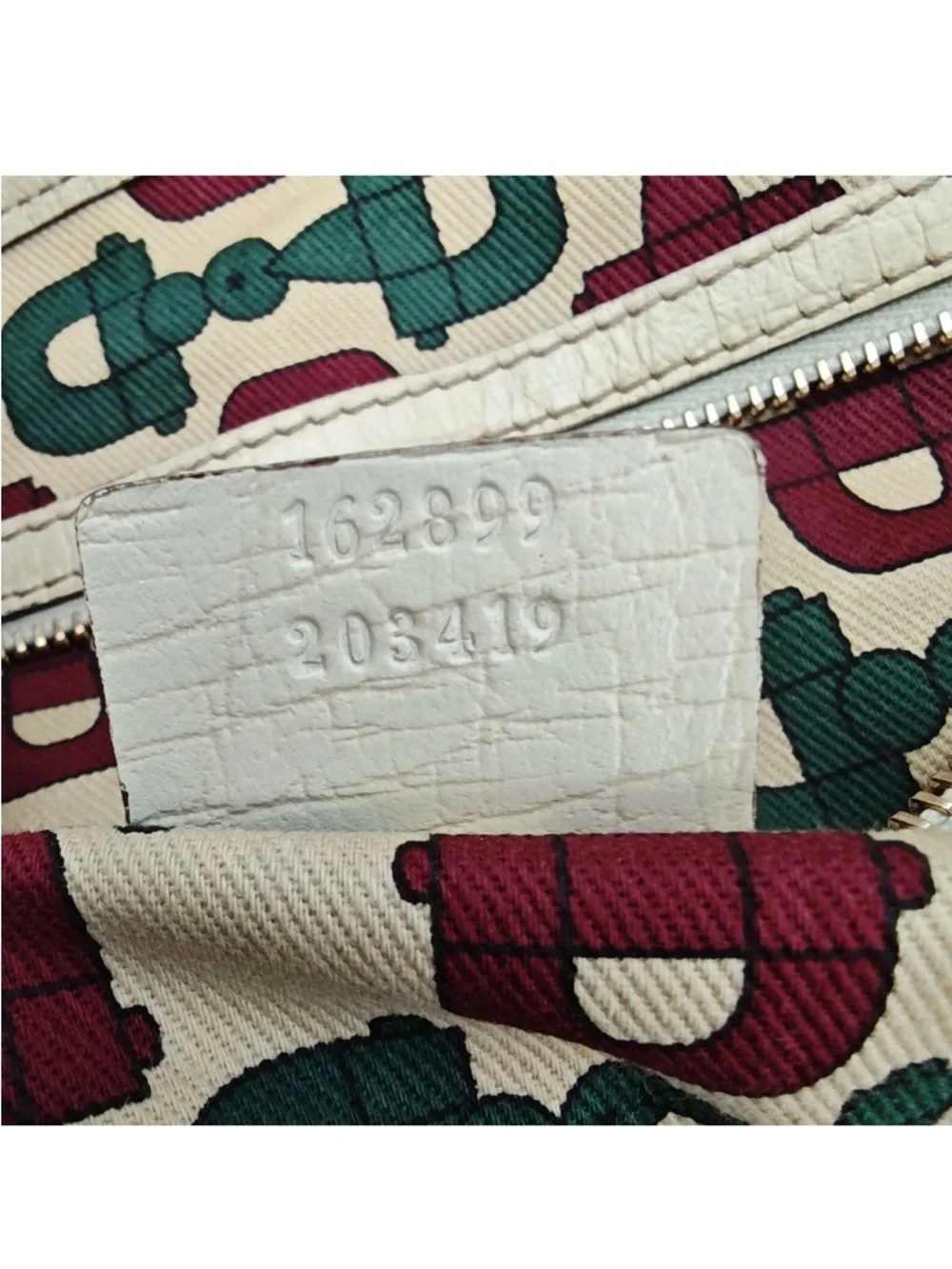 Gucci Beige GG Canvas Tote with Green-Red Stripe - Picture 11 of 14